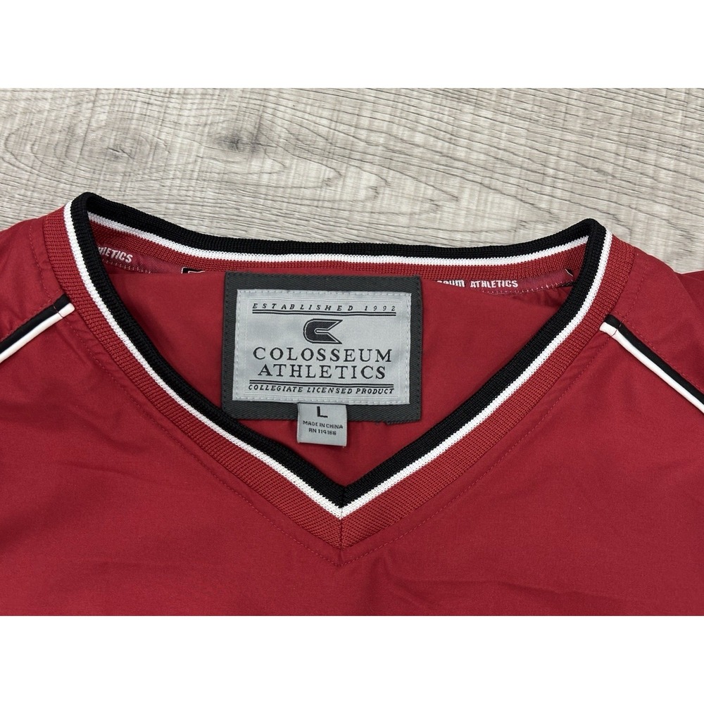 Arkansas Razorbacks Red Pullover Windbreaker Large Colosseum Athletics NCAA - Picture 2 of 8